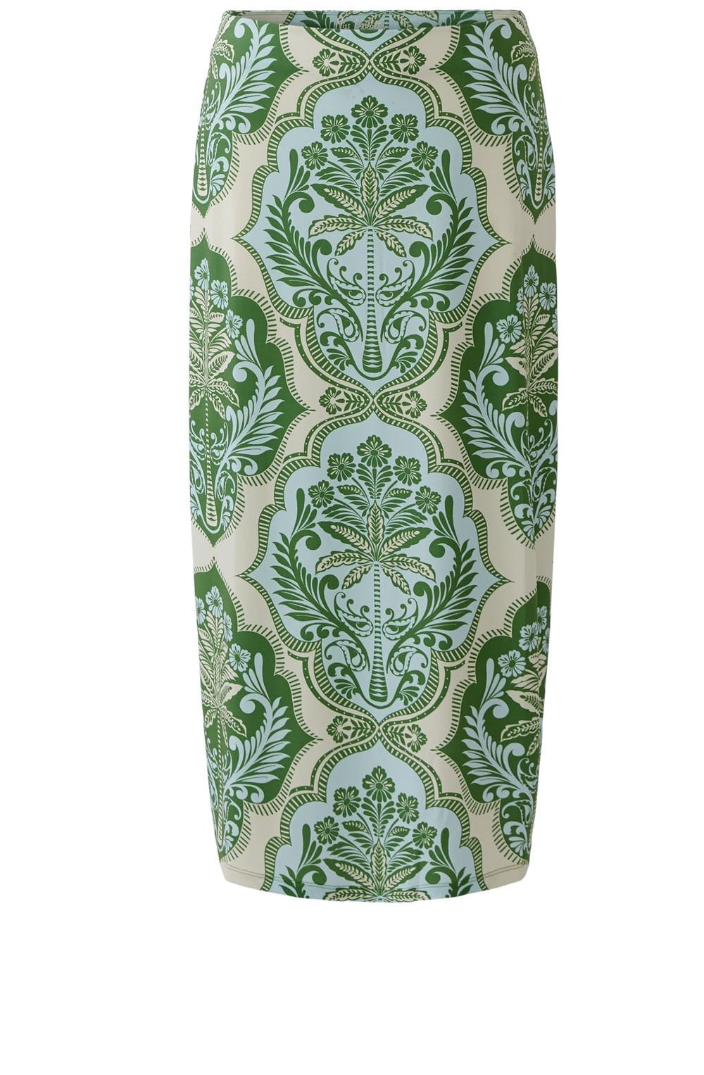 Green and Blue Bold Print Silk Touch Jersey Skirt
