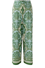 Green and Blue Bold Print Silk Touch Jersey Trousers