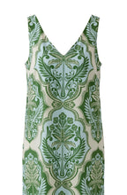 Green and Blue Bold Print Sleeveless Dress