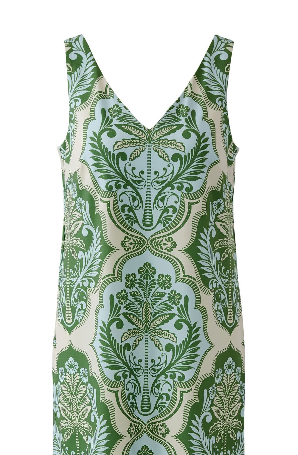 Green and Blue Bold Print Sleeveless Dress