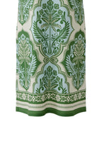 Green and Blue Bold Print Sleeveless Dress