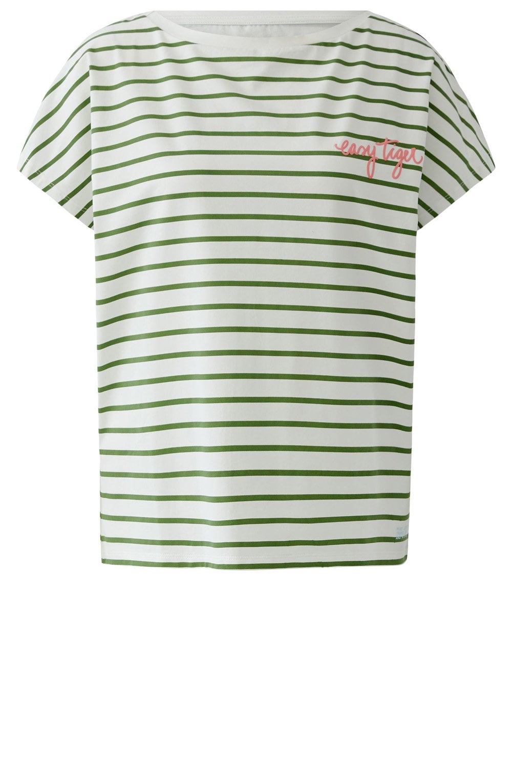Green and White Striped Easy Tiger T Shirt