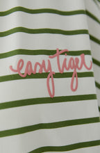 Green and White Striped Easy Tiger T Shirt