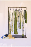 Light Blue and Green Striped Fine Knit Vest Top