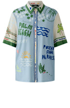 Light Blue Bold Print Silk Touch Jersey Shirt