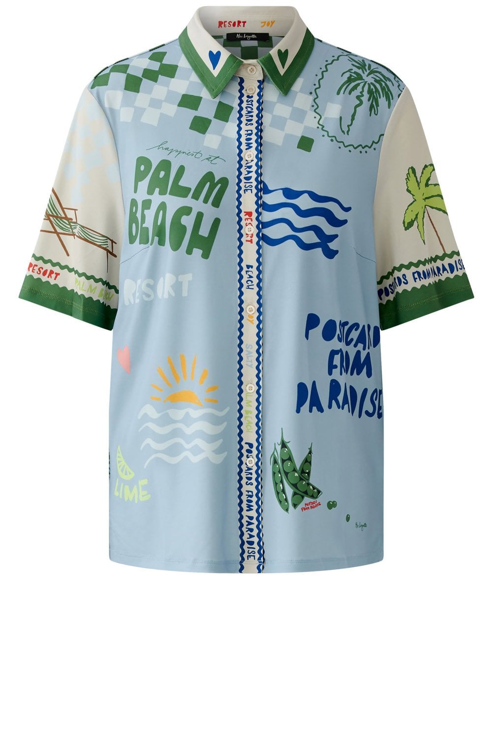 Light Blue Bold Print Silk Touch Jersey Shirt