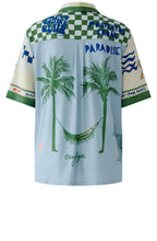Light Blue Bold Print Silk Touch Jersey Shirt
