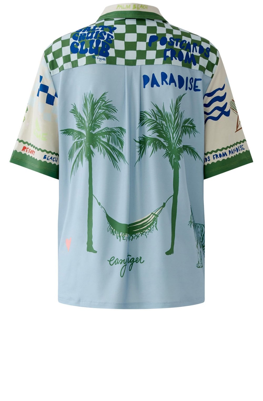 Light Blue Bold Print Silk Touch Jersey Shirt