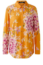 Orange Floral Print Blouse