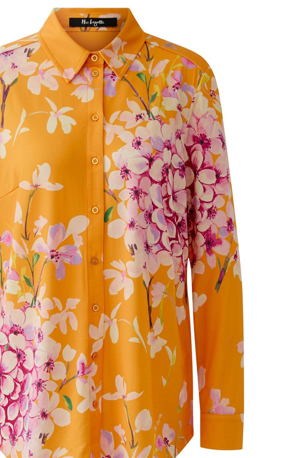 Orange Floral Print Blouse