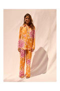 Orange Floral Print Blouse