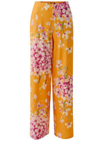 Orange Floral Print Silk Touch Jersey Trousers