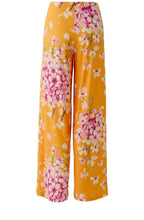 Orange Floral Print Silk Touch Jersey Trousers