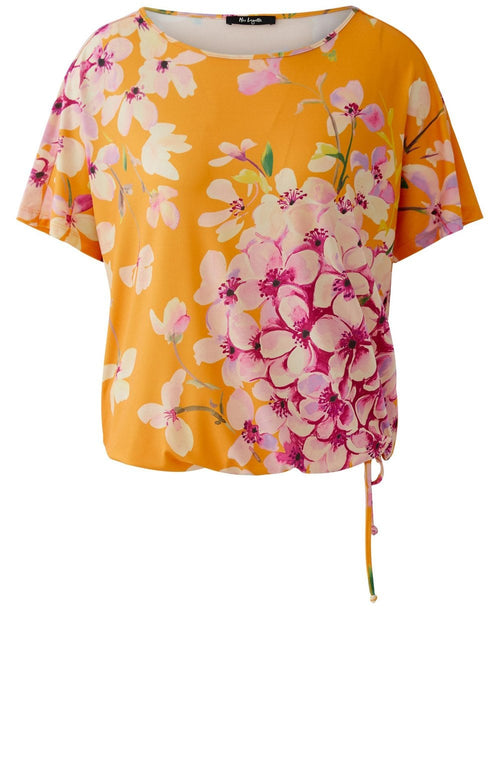 Orange Floral Print Top