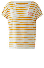 Orange & Off White Striped T Shirt