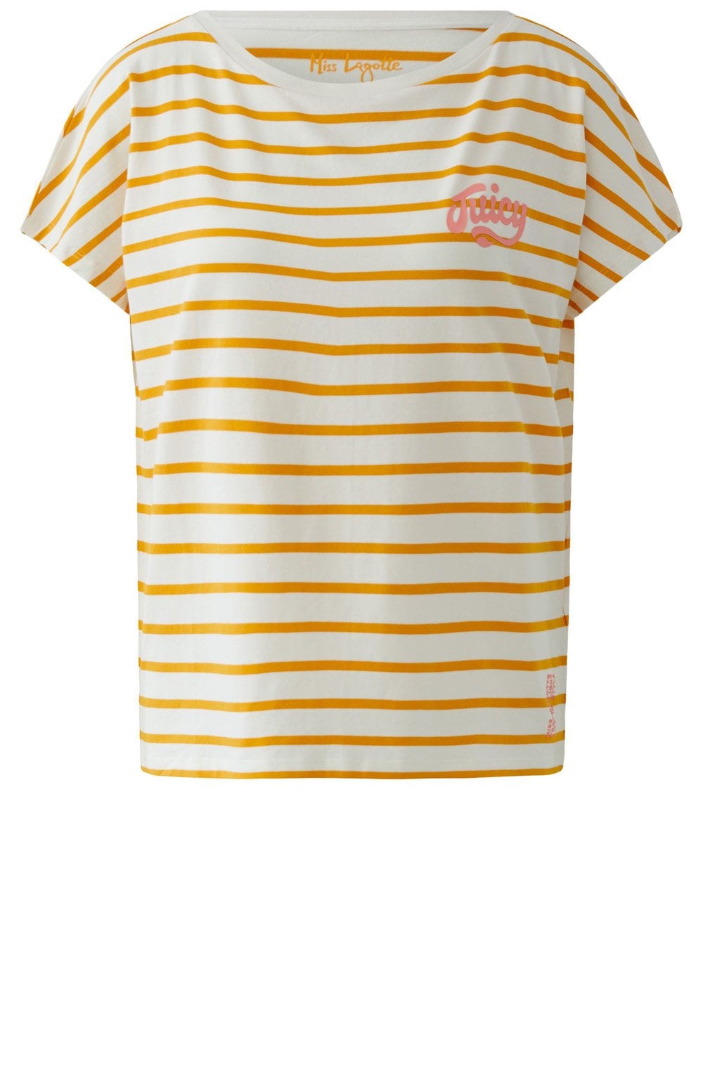 Orange & Off White Striped T Shirt