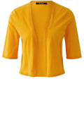 Orange Open Front Cropped Cardigan