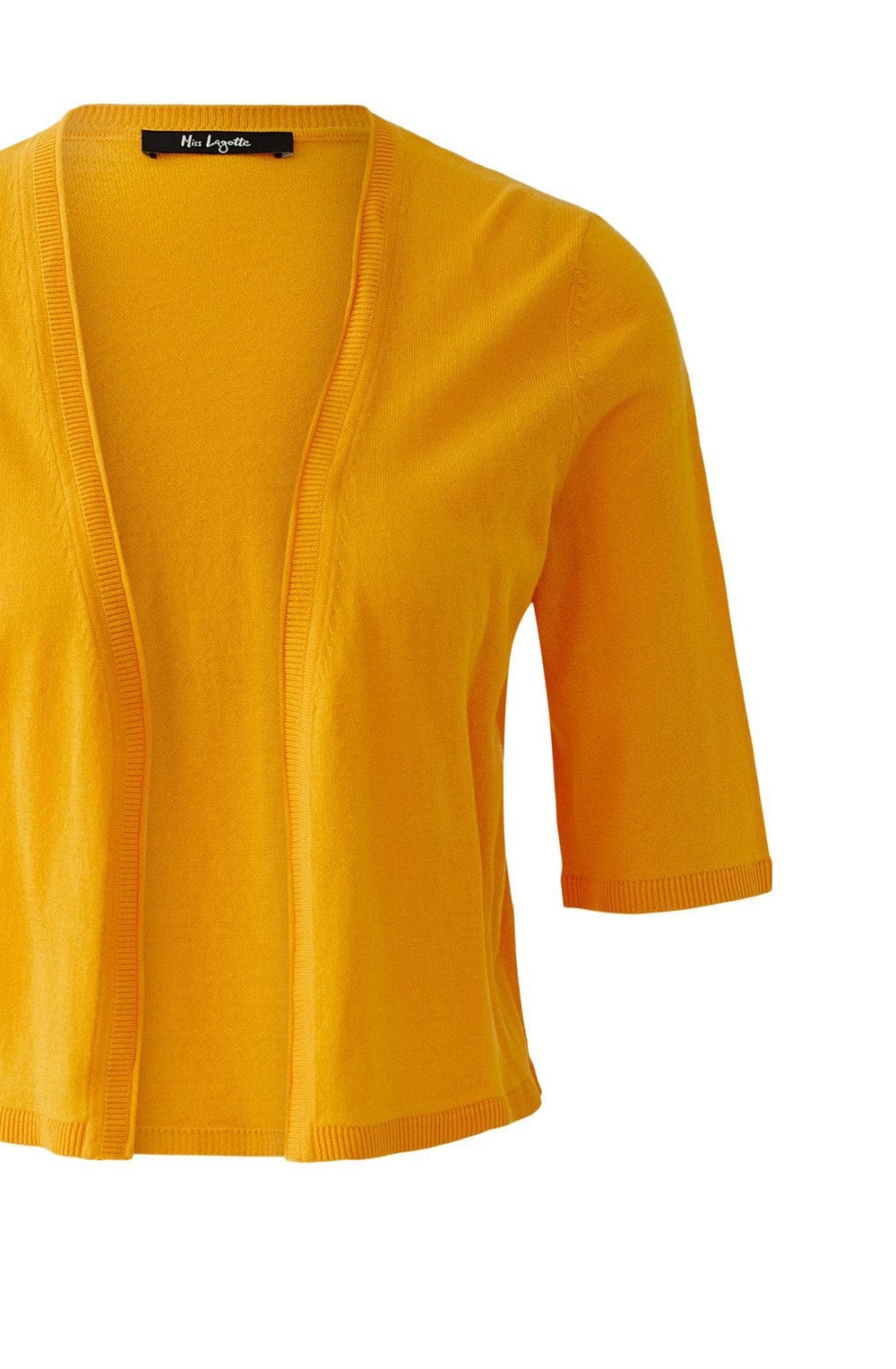 Orange Open Front Cropped Cardigan