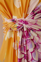 Orange Red Floral Jersey Maxi Dress