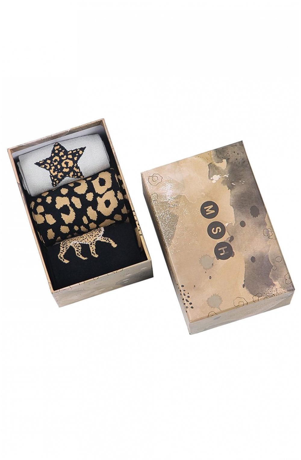 Bamboo Leopard Sock Box