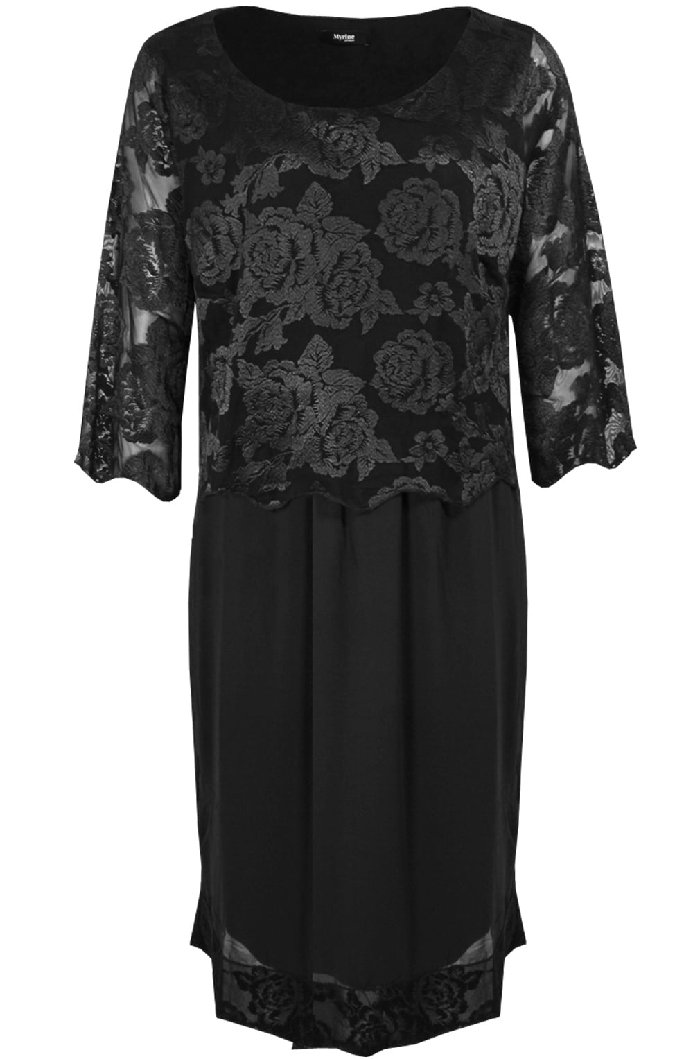 Chiffon Floral Lace Dress
