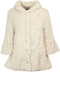 Cream Textured Knit Coat