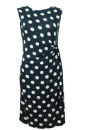 Navy and white spotted dress