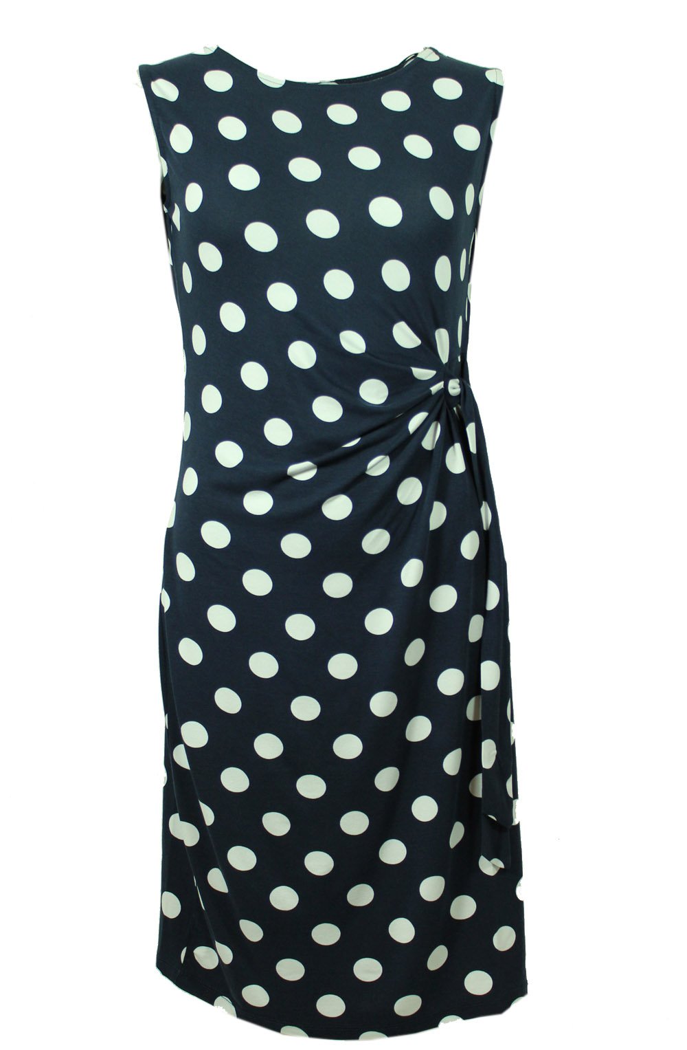 Navy and white spotted dress