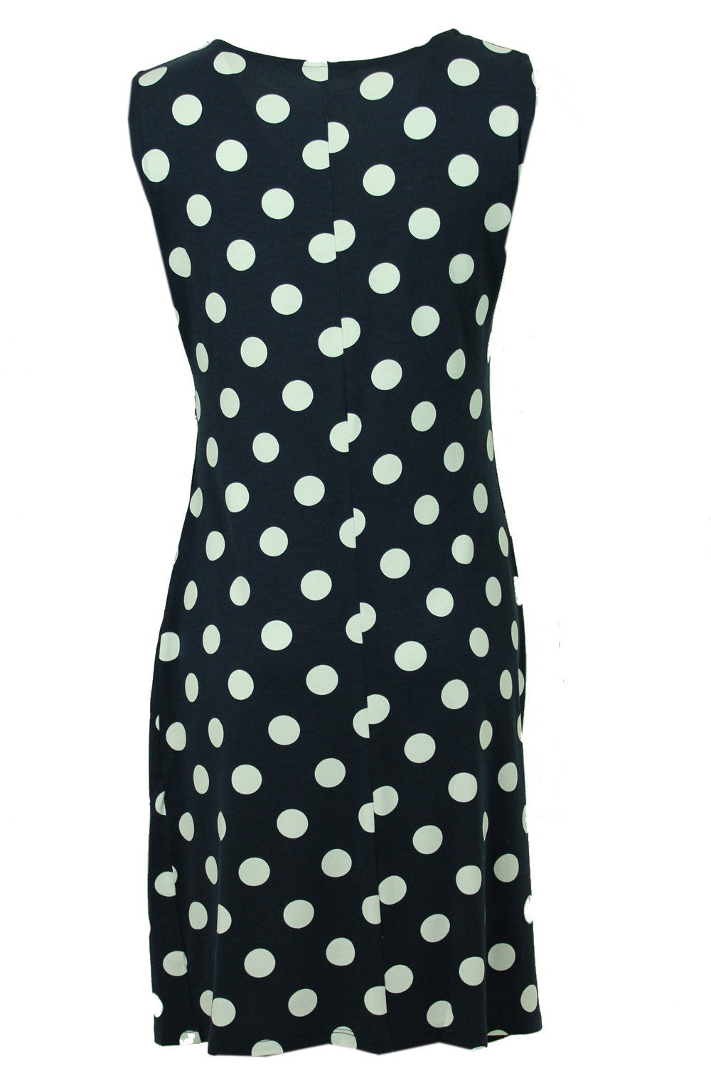 Navy and white spotted dress