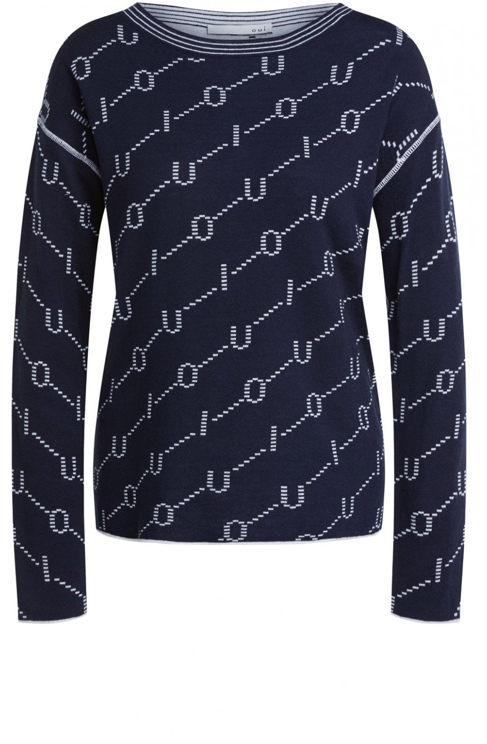 Navy Oui Print Jumper