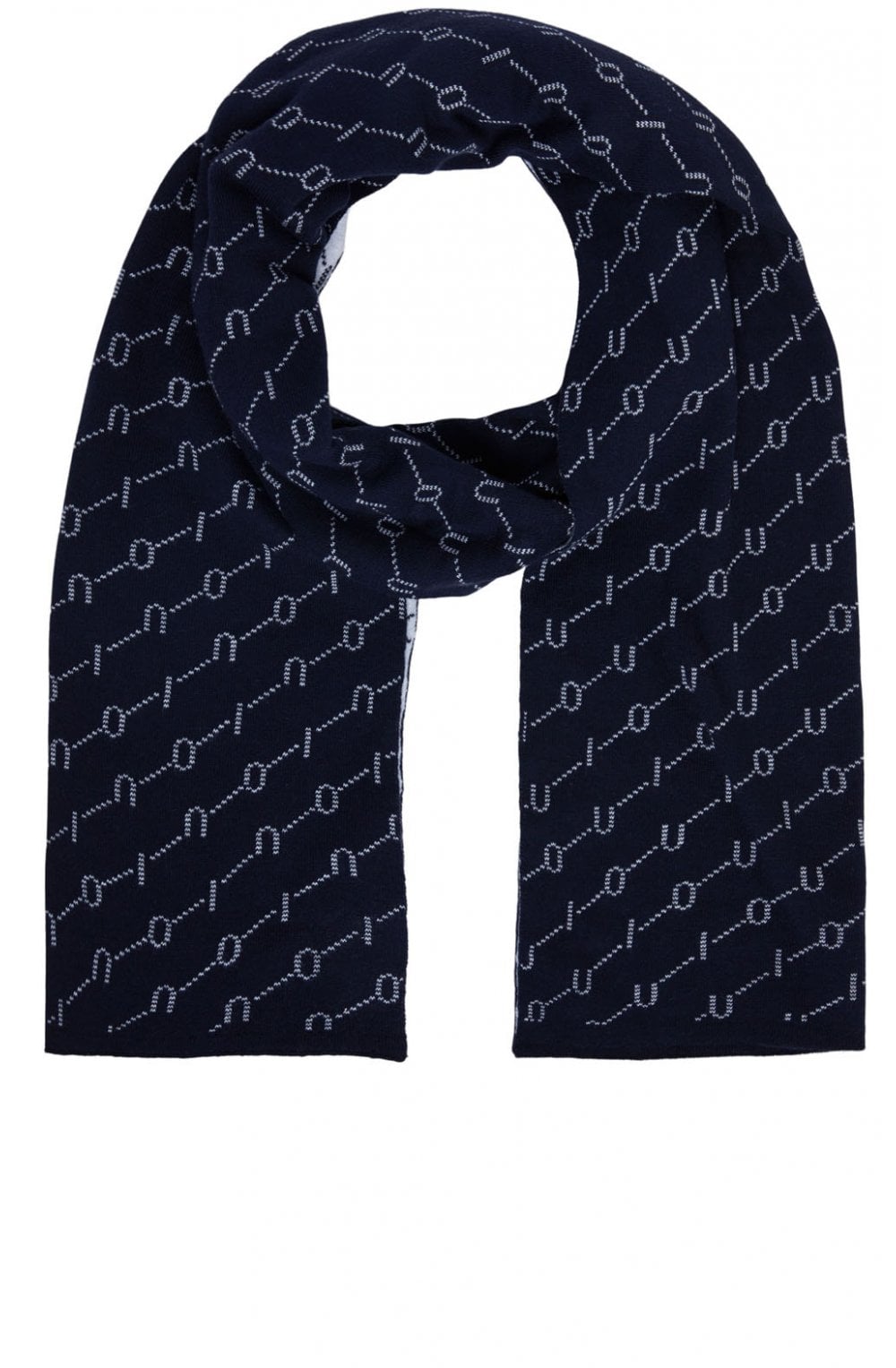 Navy & White Oui Print Scarf