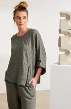 Army Green Sleeve Embossed Top