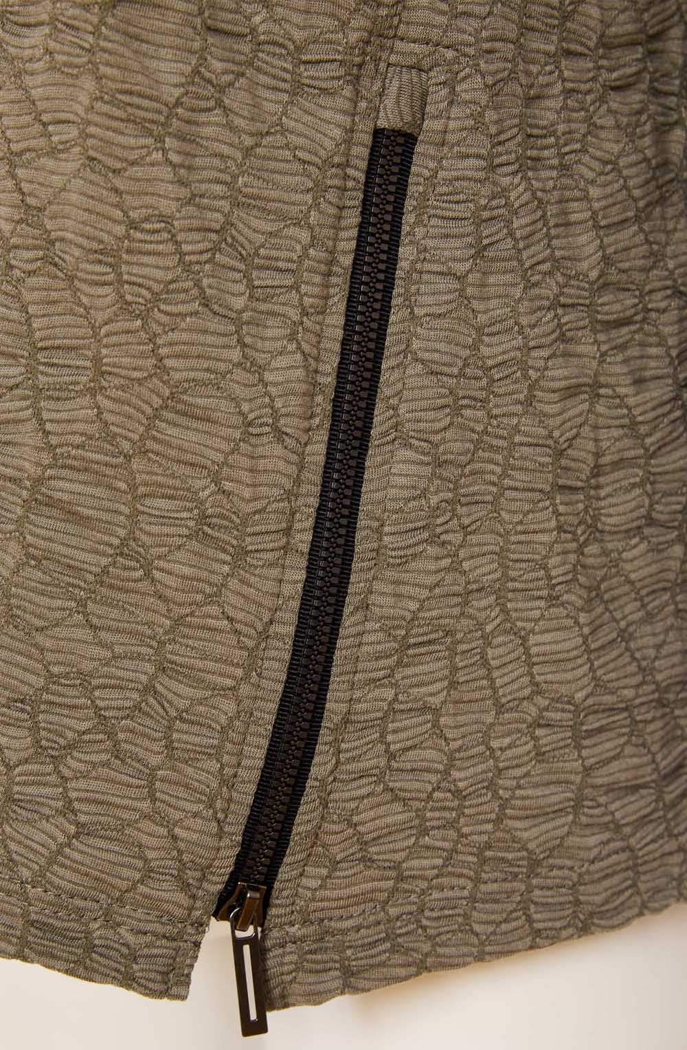 Army Green Sleeve Embossed Top