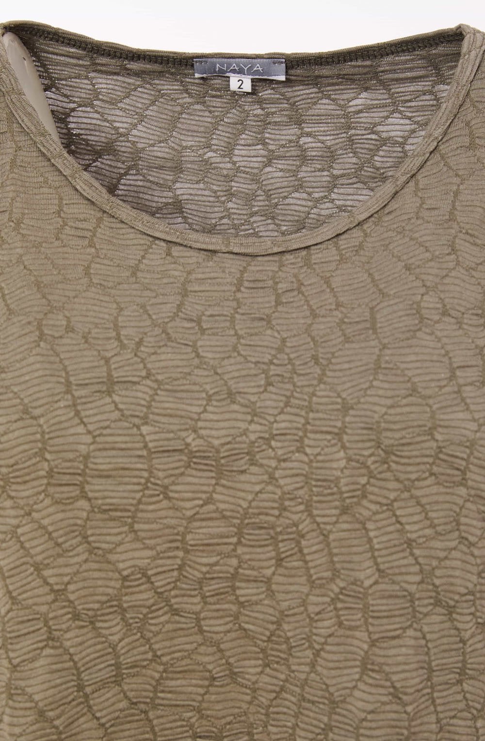 Army Green Sleeve Embossed Top