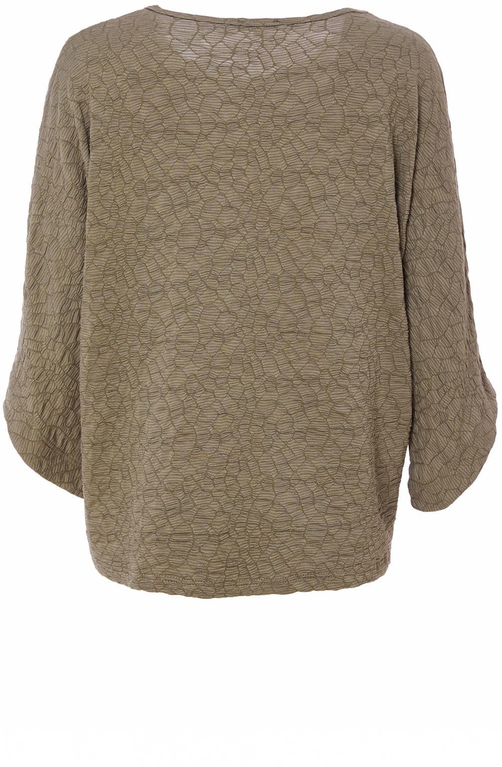 Army Green Sleeve Embossed Top