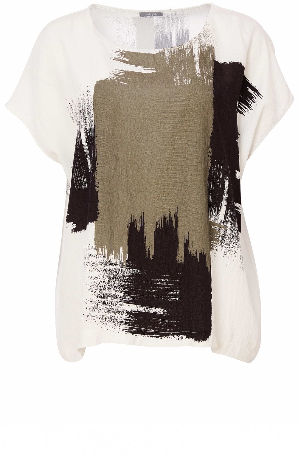 Army Green Brush Stoke Top