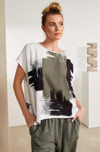 Army Green Brush Stoke Top
