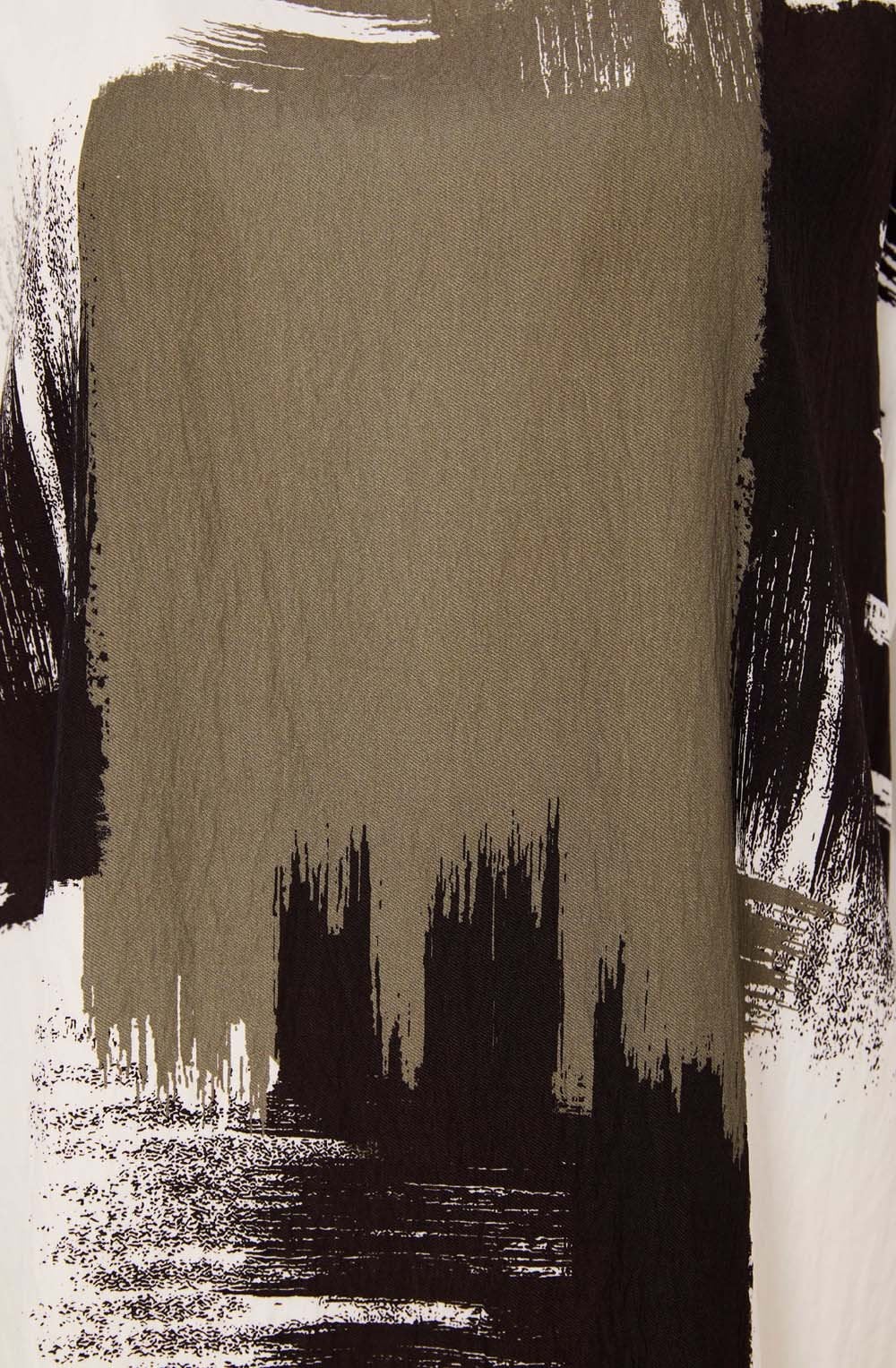 Army Green Brush Stoke Top