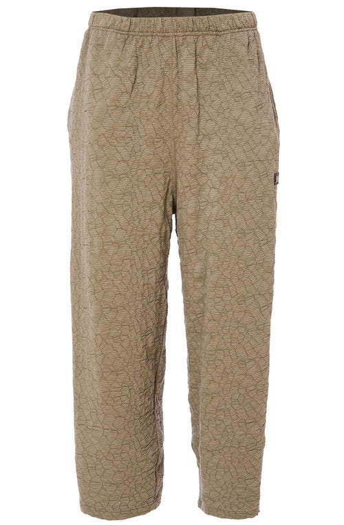 Army Green Embossed Cropped Trousers