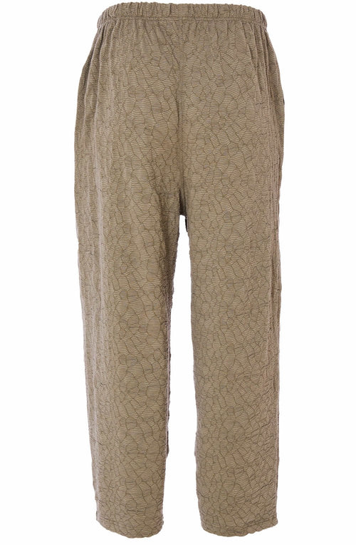 Army Green Embossed Cropped Trousers