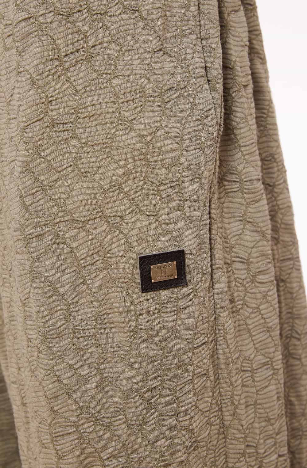 Army Green Embossed Cropped Trousers