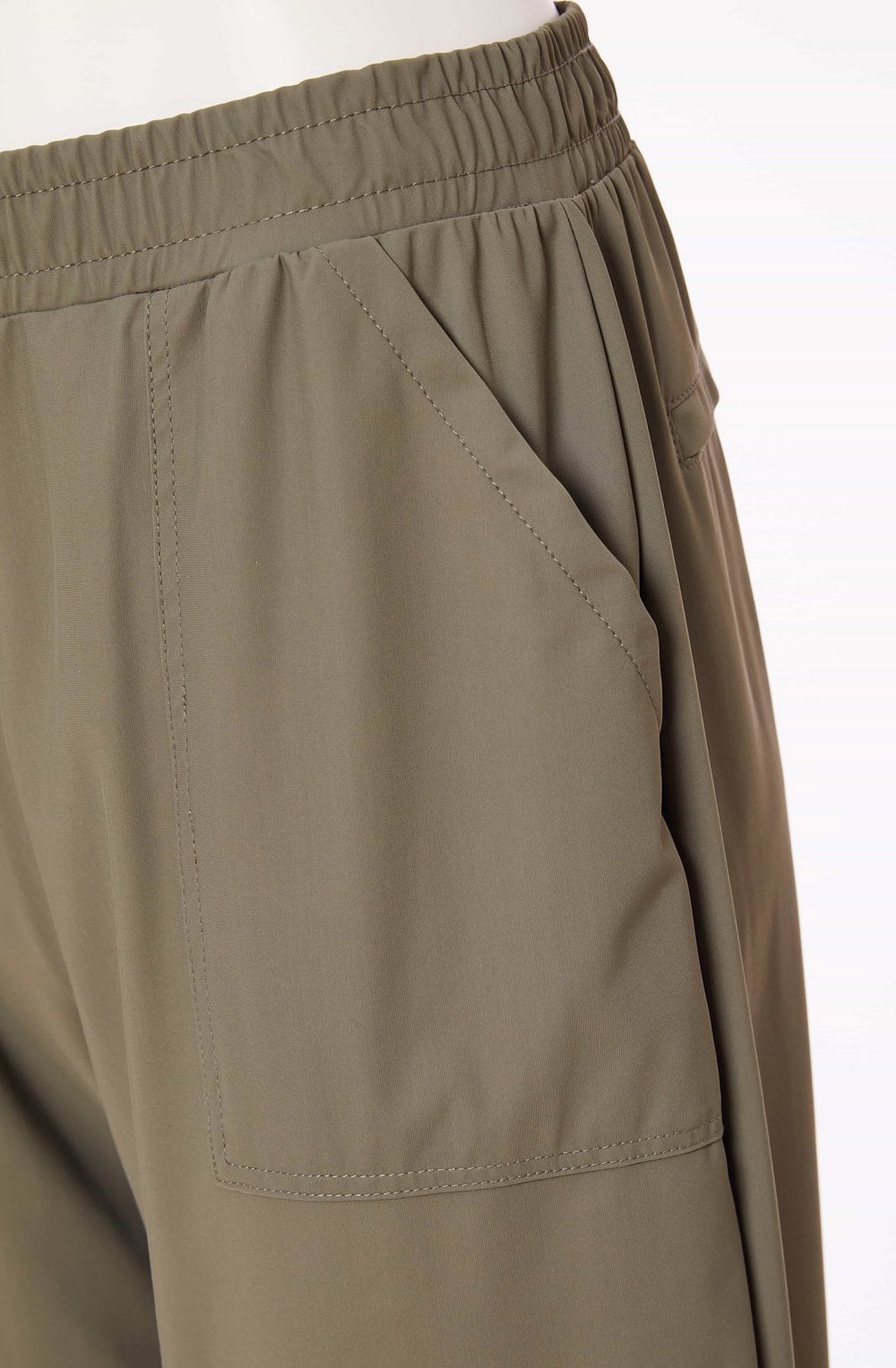 Army Green Loose Fit Tapered Trousers