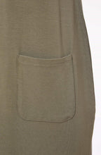 Army Green Sleeveless Jersey Maxi Dress