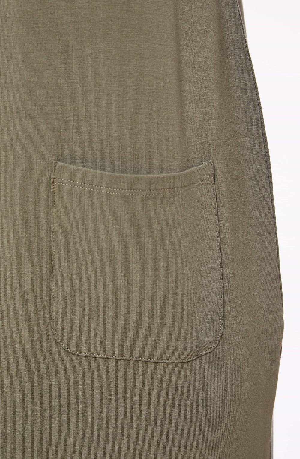Army Green Sleeveless Jersey Maxi Dress