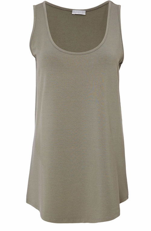 Army Green Sleeveless Relaxed Top