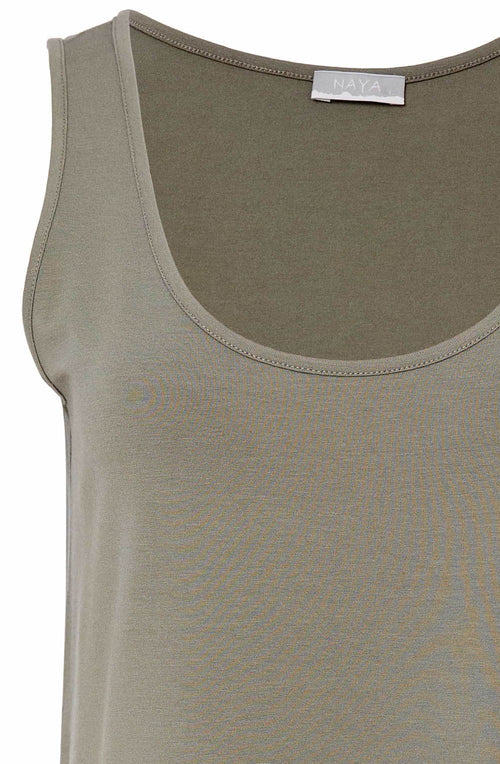 Army Green Sleeveless Relaxed Top