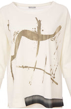 Army Green Splash Print Top
