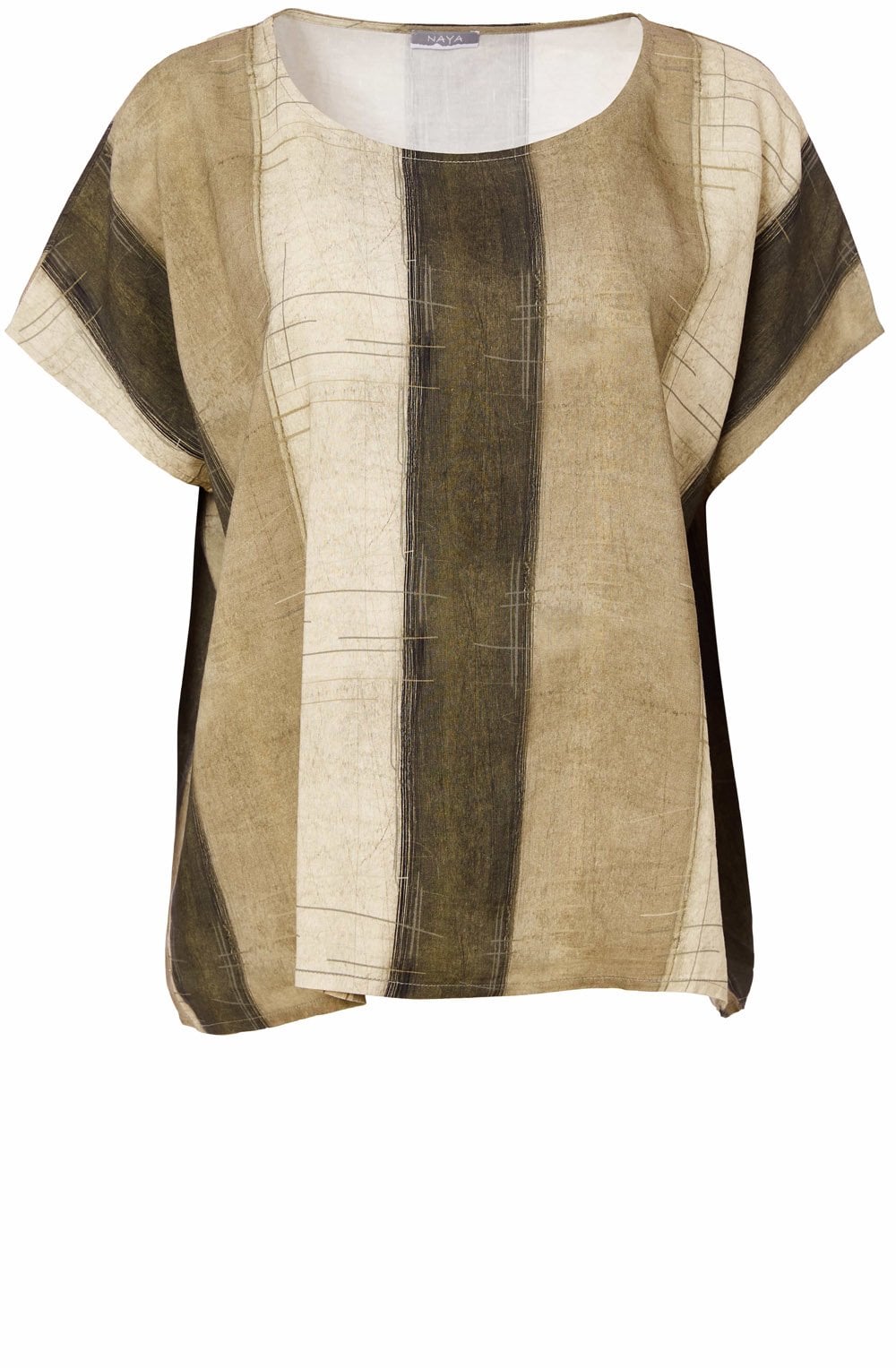 Army Green Striped Oversized Top