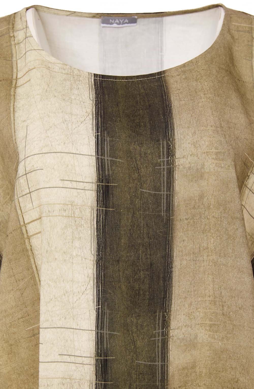 Army Green Striped Oversized Top