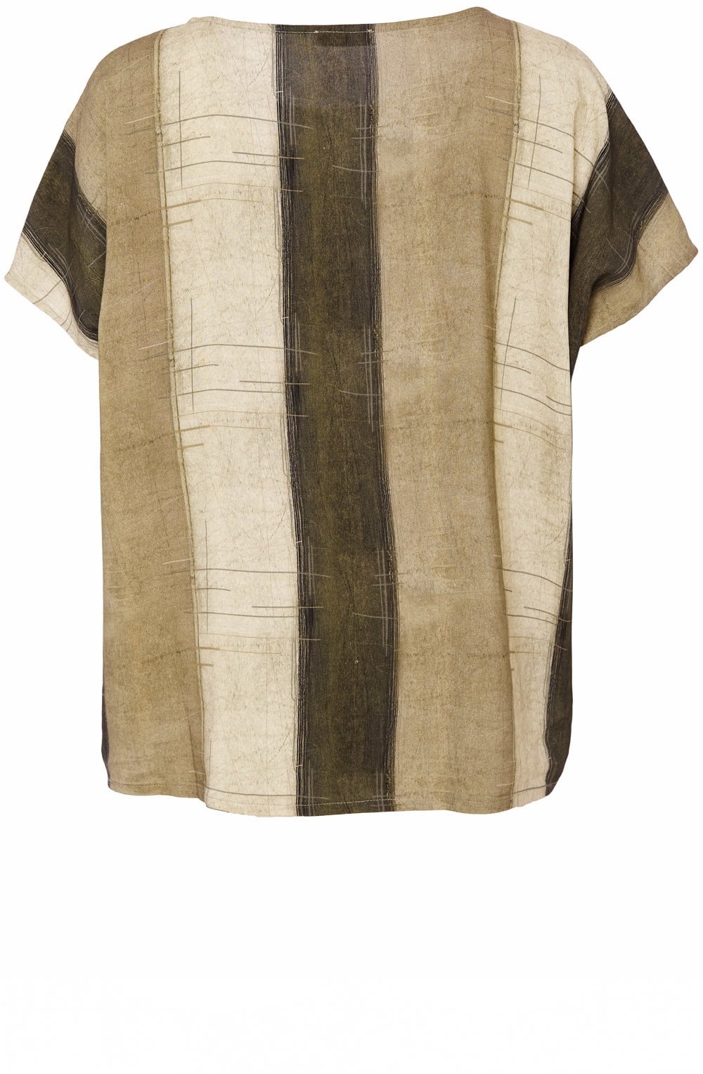 Army Green Striped Oversized Top